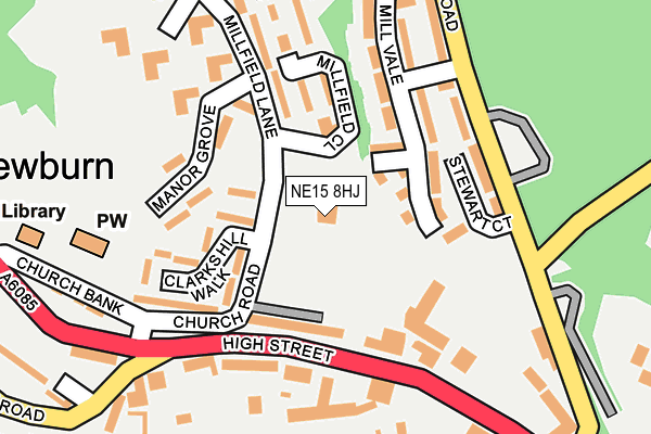 NE15 8HJ map - OS OpenMap – Local (Ordnance Survey)