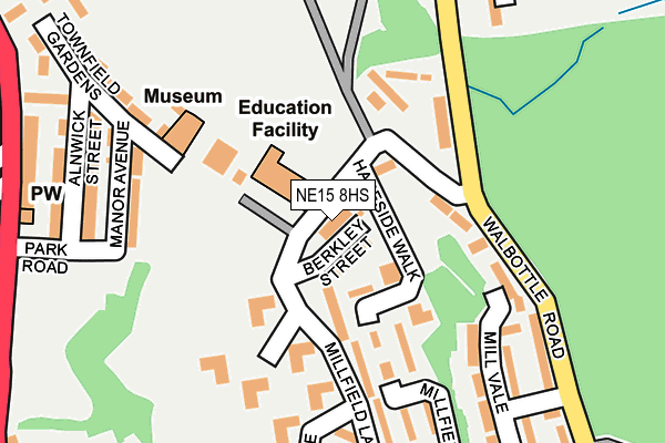 NE15 8HS map - OS OpenMap – Local (Ordnance Survey)