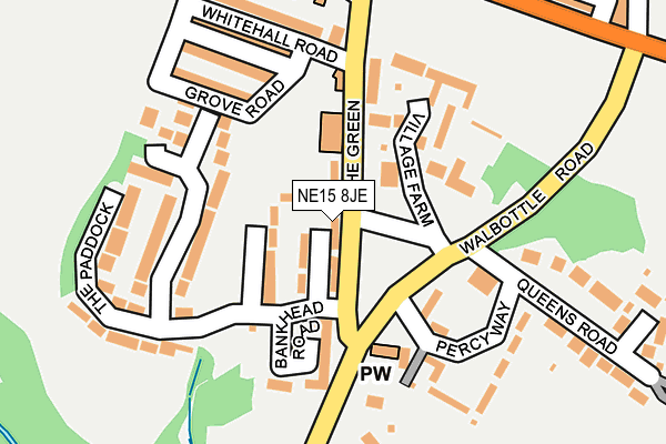 NE15 8JE map - OS OpenMap – Local (Ordnance Survey)