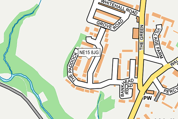 NE15 8JG map - OS OpenMap – Local (Ordnance Survey)