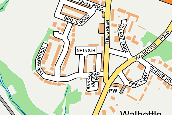 NE15 8JH map - OS OpenMap – Local (Ordnance Survey)