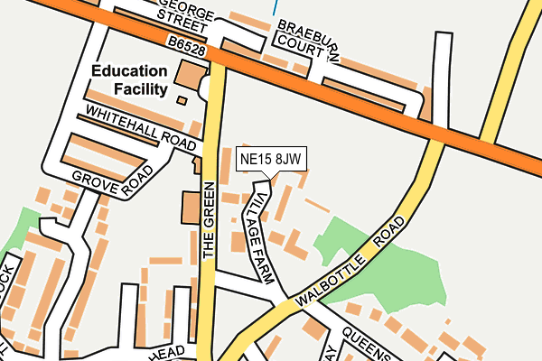 NE15 8JW map - OS OpenMap – Local (Ordnance Survey)