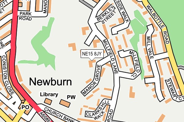 NE15 8JY map - OS OpenMap – Local (Ordnance Survey)