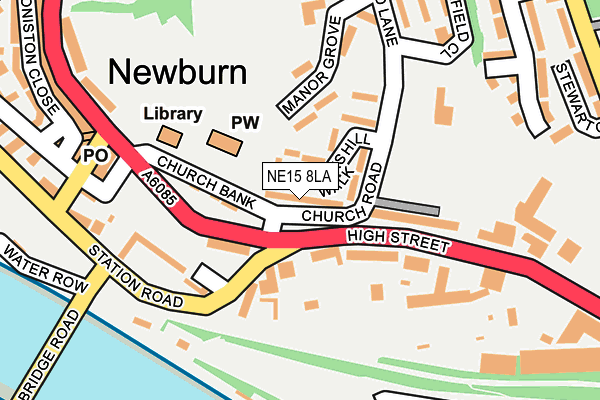 NE15 8LA map - OS OpenMap – Local (Ordnance Survey)