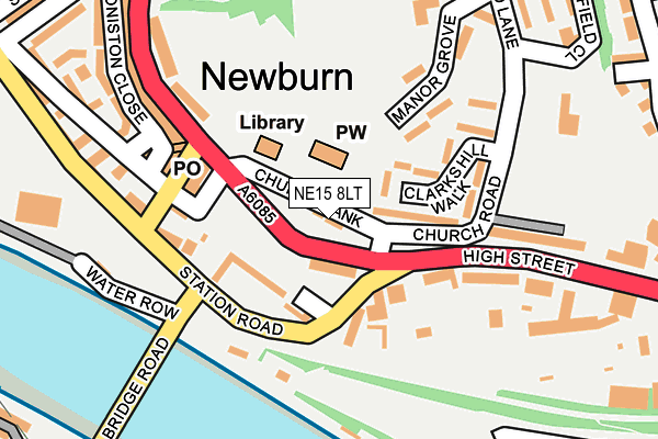 NE15 8LT map - OS OpenMap – Local (Ordnance Survey)