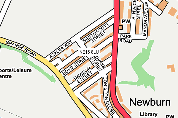 NE15 8LU map - OS OpenMap – Local (Ordnance Survey)