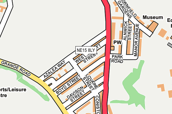 NE15 8LY map - OS OpenMap – Local (Ordnance Survey)