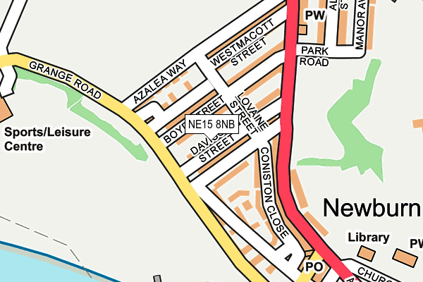 NE15 8NB map - OS OpenMap – Local (Ordnance Survey)