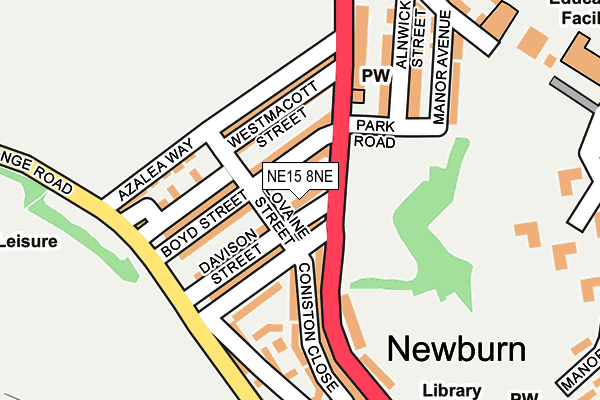 NE15 8NE map - OS OpenMap – Local (Ordnance Survey)