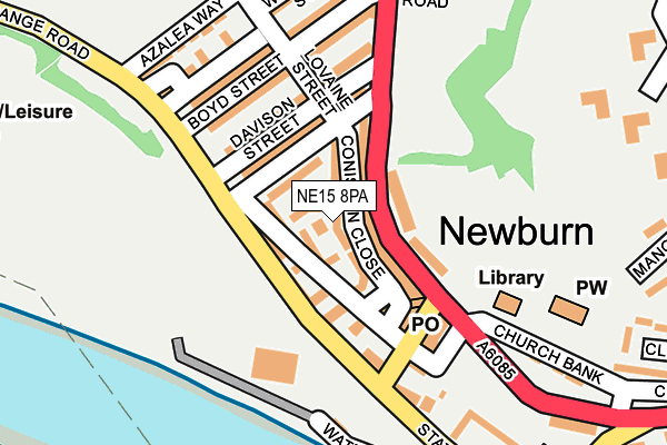NE15 8PA map - OS OpenMap – Local (Ordnance Survey)