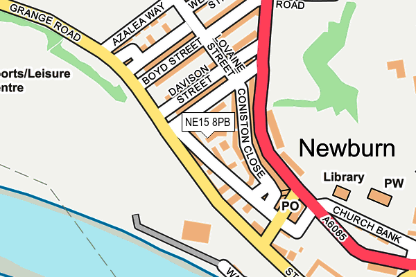 NE15 8PB map - OS OpenMap – Local (Ordnance Survey)