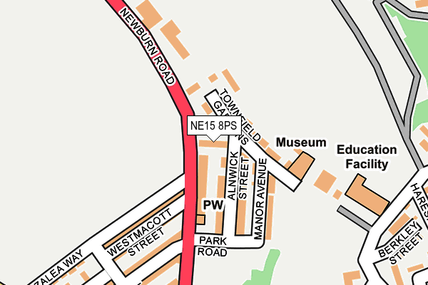 NE15 8PS map - OS OpenMap – Local (Ordnance Survey)
