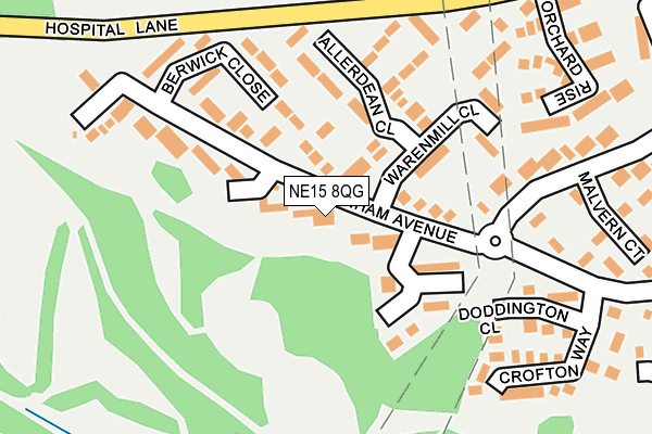 NE15 8QG map - OS OpenMap – Local (Ordnance Survey)