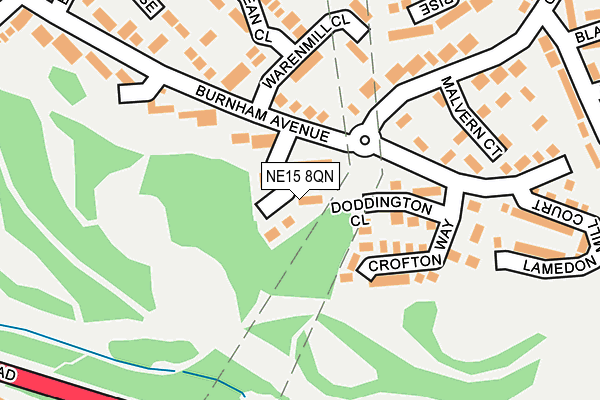 NE15 8QN map - OS OpenMap – Local (Ordnance Survey)