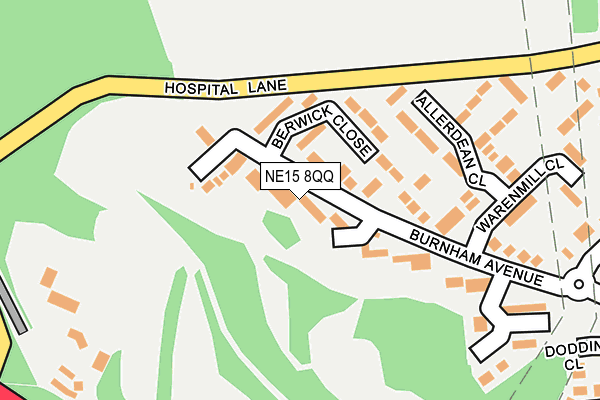 NE15 8QQ map - OS OpenMap – Local (Ordnance Survey)