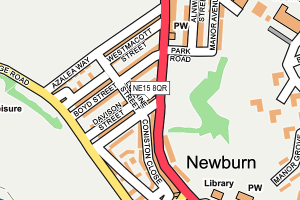 NE15 8QR map - OS OpenMap – Local (Ordnance Survey)