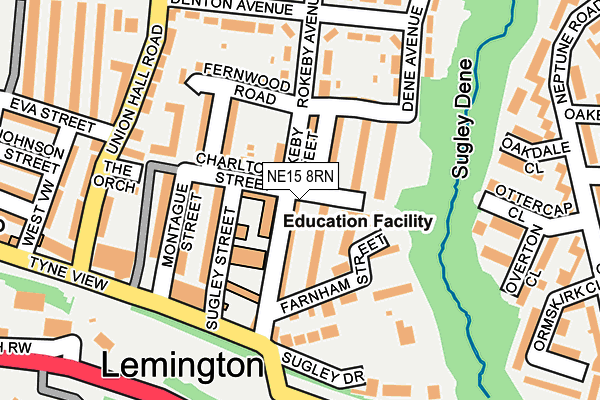 NE15 8RN map - OS OpenMap – Local (Ordnance Survey)