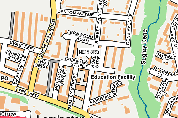 NE15 8RQ map - OS OpenMap – Local (Ordnance Survey)