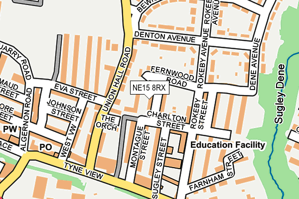 NE15 8RX map - OS OpenMap – Local (Ordnance Survey)