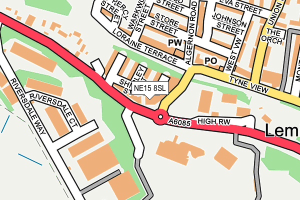 NE15 8SL map - OS OpenMap – Local (Ordnance Survey)