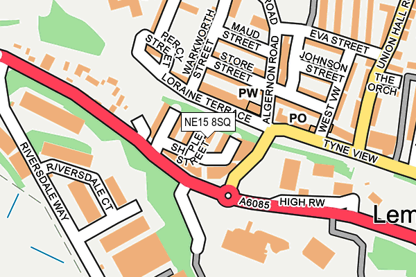 NE15 8SQ map - OS OpenMap – Local (Ordnance Survey)