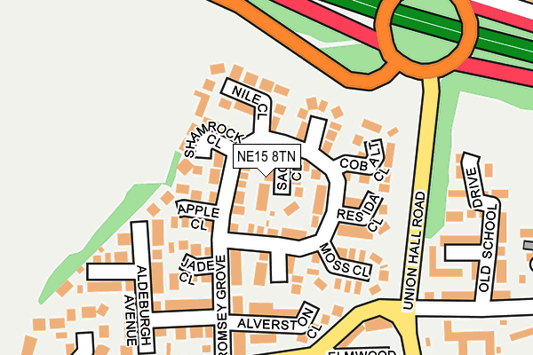 NE15 8TN map - OS OpenMap – Local (Ordnance Survey)