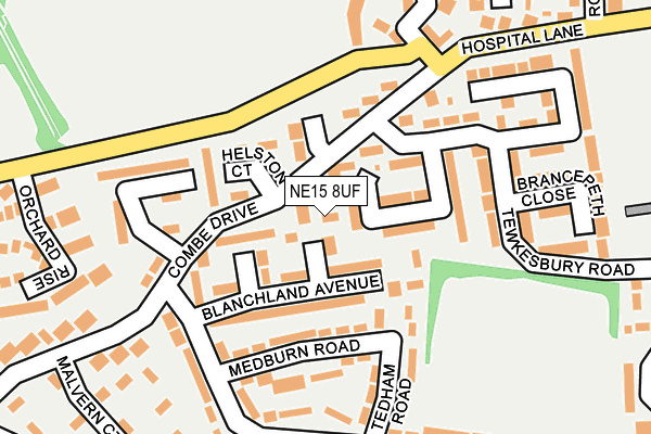 NE15 8UF map - OS OpenMap – Local (Ordnance Survey)