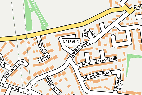 NE15 8UG map - OS OpenMap – Local (Ordnance Survey)
