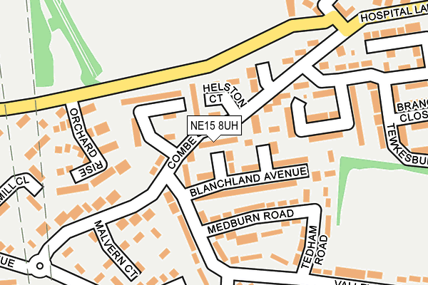 NE15 8UH map - OS OpenMap – Local (Ordnance Survey)