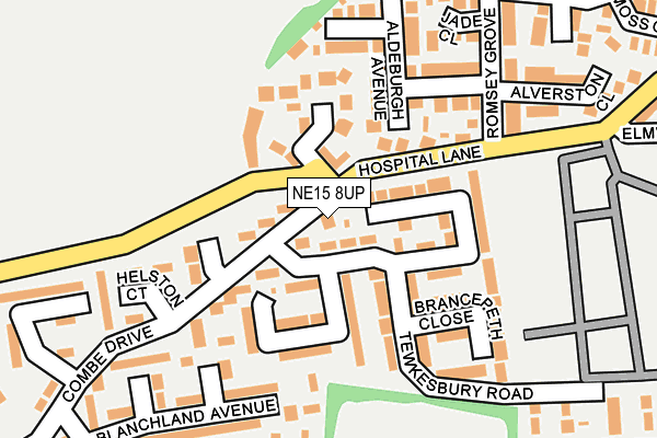 NE15 8UP map - OS OpenMap – Local (Ordnance Survey)