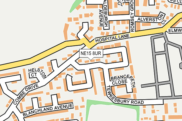 NE15 8UR map - OS OpenMap – Local (Ordnance Survey)