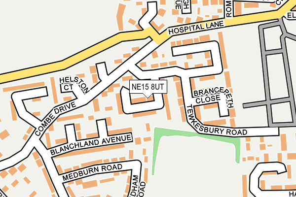 NE15 8UT map - OS OpenMap – Local (Ordnance Survey)