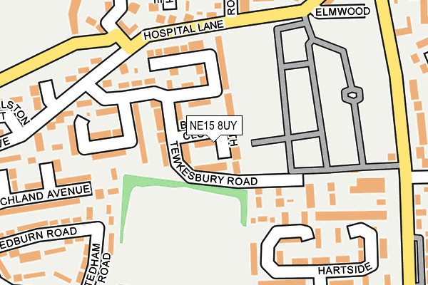 NE15 8UY map - OS OpenMap – Local (Ordnance Survey)