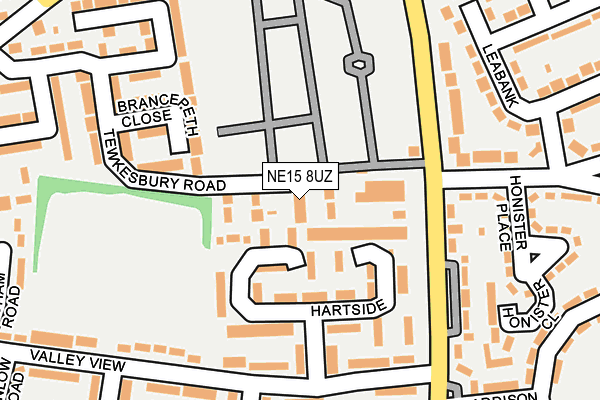 NE15 8UZ map - OS OpenMap – Local (Ordnance Survey)