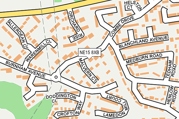 NE15 8XB map - OS OpenMap – Local (Ordnance Survey)