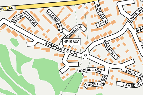 NE15 8XG map - OS OpenMap – Local (Ordnance Survey)