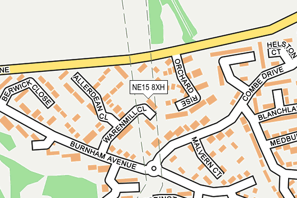 NE15 8XH map - OS OpenMap – Local (Ordnance Survey)