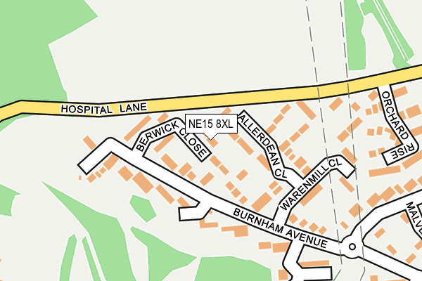 NE15 8XL map - OS OpenMap – Local (Ordnance Survey)