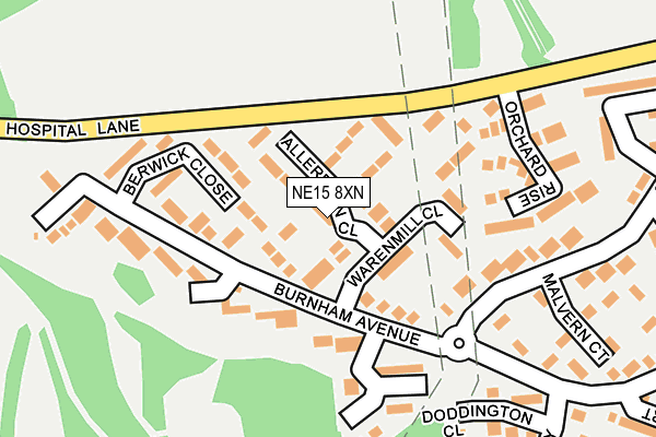 NE15 8XN map - OS OpenMap – Local (Ordnance Survey)