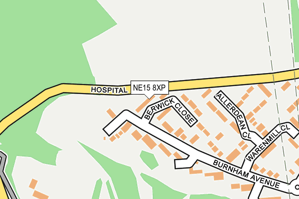 NE15 8XP map - OS OpenMap – Local (Ordnance Survey)