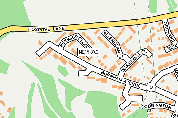 NE15 8XQ map - OS OpenMap – Local (Ordnance Survey)