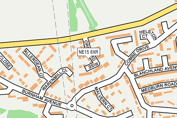 NE15 8XR map - OS OpenMap – Local (Ordnance Survey)