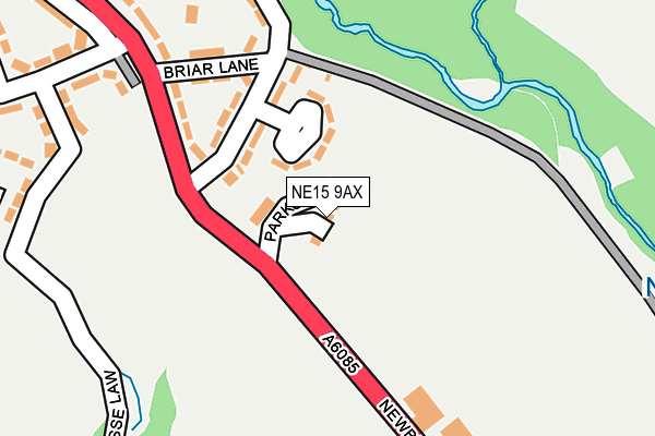 NE15 9AX map - OS OpenMap – Local (Ordnance Survey)