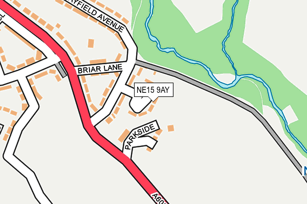 NE15 9AY map - OS OpenMap – Local (Ordnance Survey)