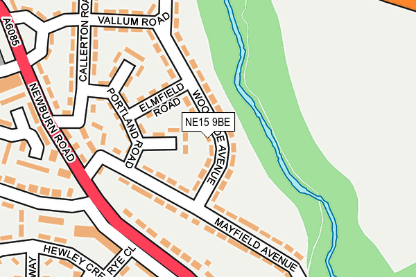 NE15 9BE map - OS OpenMap – Local (Ordnance Survey)