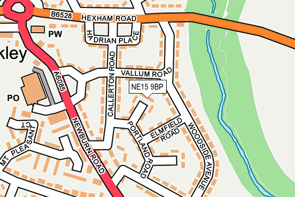 NE15 9BP map - OS OpenMap – Local (Ordnance Survey)