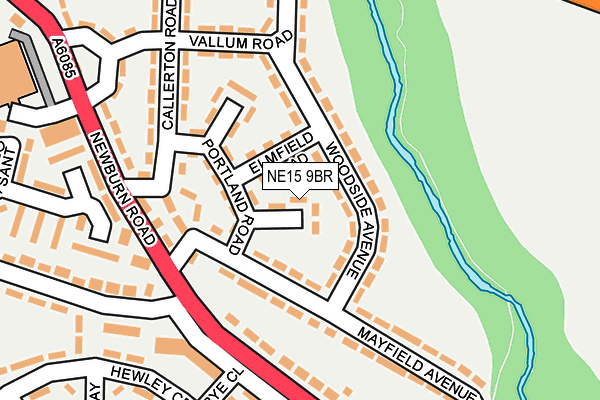 NE15 9BR map - OS OpenMap – Local (Ordnance Survey)
