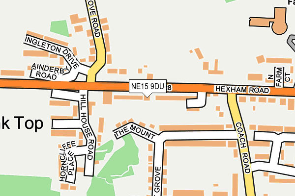 NE15 9DU map - OS OpenMap – Local (Ordnance Survey)