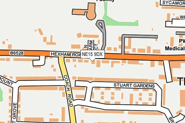 NE15 9DX map - OS OpenMap – Local (Ordnance Survey)