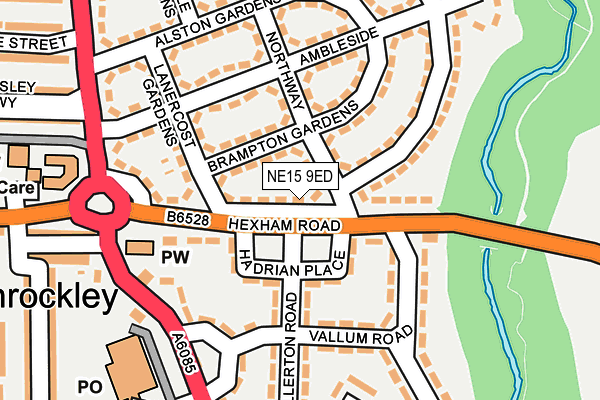 NE15 9ED map - OS OpenMap – Local (Ordnance Survey)